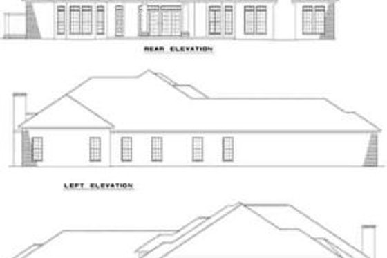Exterior - Rear Elevation House Plan #17-1045 - 3 bed, 3 bath
