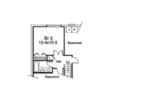 Floor Plan - Lower Floor for Farmhouse House Plan #57-333 - 2 bed, 2 bath