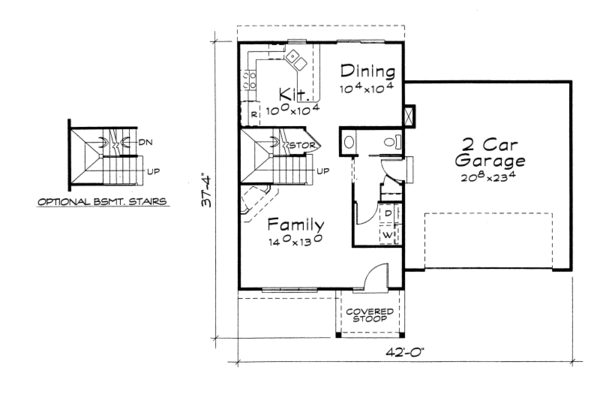 Home Plan - Traditional Floor Plan - Main Floor Plan #20-2103