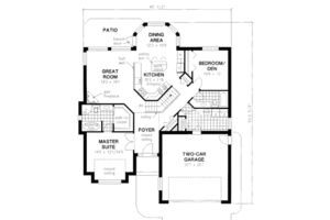 Floor Plan - Main Floor for European House Plan #18-338 - 2 bed, 2 bath