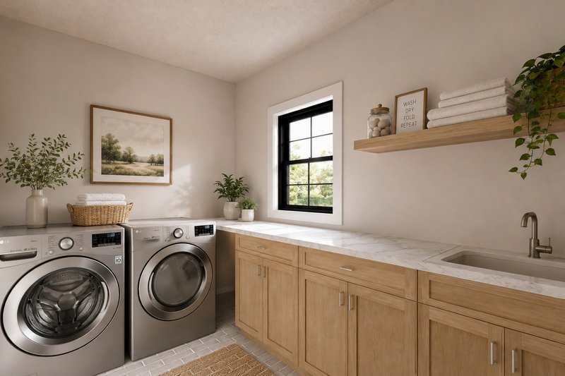 Architectural House Design - Interior - Laundry for Farmhouse House Plan #1064-508 - 3 bed, 2.5 bath