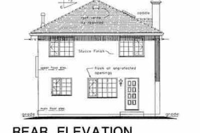 House Design - Exterior - Rear Elevation for European House Plan #18-224 - 4 bed, 2.5 bath