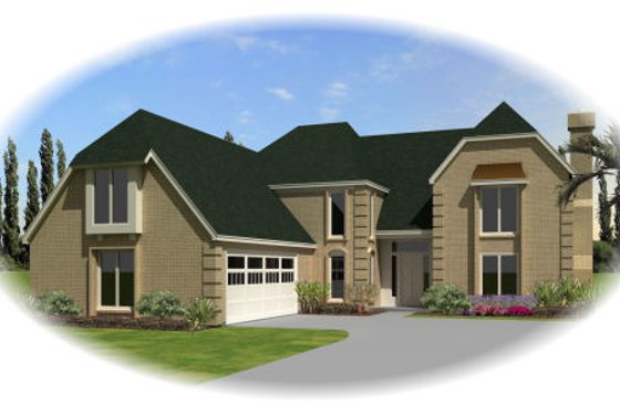 Exterior - Front Elevation for European House Plan #81-13889 - 3 bed, 2.5 bath