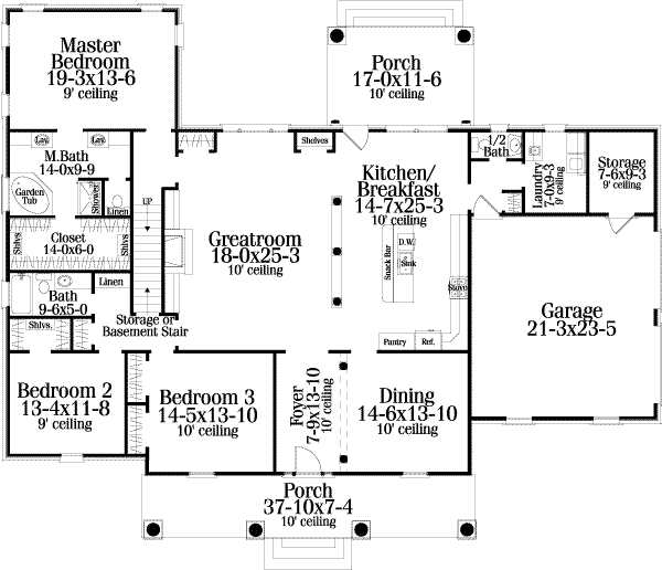 Home Plan - Traditional Floor Plan - Main Floor Plan #406-133