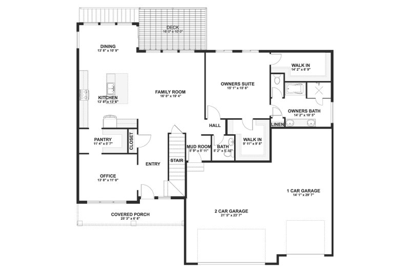 House Blueprint - Floor Plan - Main Floor for Farmhouse House Plan #1060-487 - 4 bed, 3.5 bath