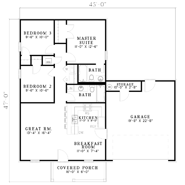 House Design - Southern Floor Plan - Main Floor Plan #17-537