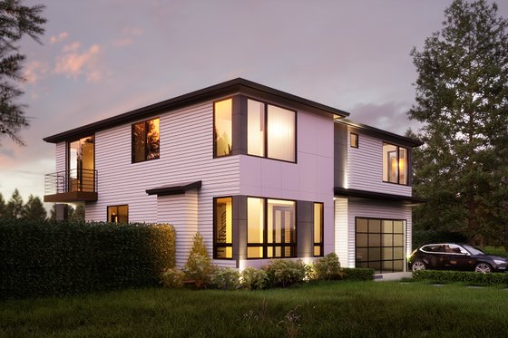 Exterior - Front Elevation 3 for Contemporary House Plan #1066-288 - 4 bed, 4 bath
