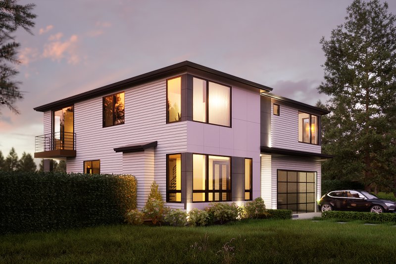 House Blueprint - Exterior - Front Elevation 3 for Contemporary House Plan #1066-288 - 4 bed, 4 bath