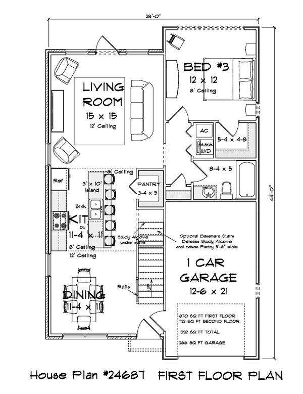 Dream House Plan - Floor Plan - Main Floor for Cottage House Plan #513-2479 - 3 bed, 3 bath