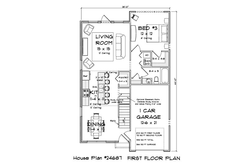 Dream House Plan - Floor Plan - Main Floor for Cottage House Plan #513-2479 - 3 bed, 3 bath