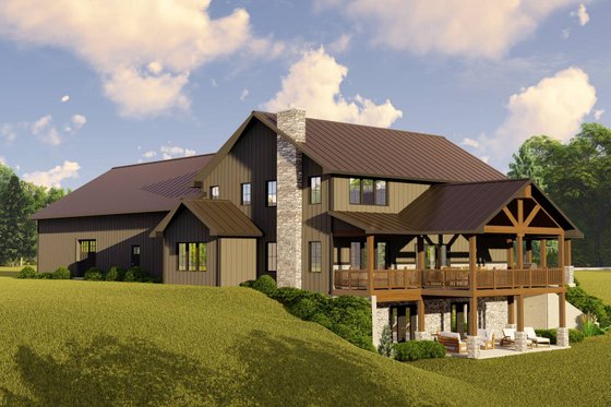 Exterior - Rear Elevation for Barndominium House Plan #1064-197 - 3 bed, 3.5 bath