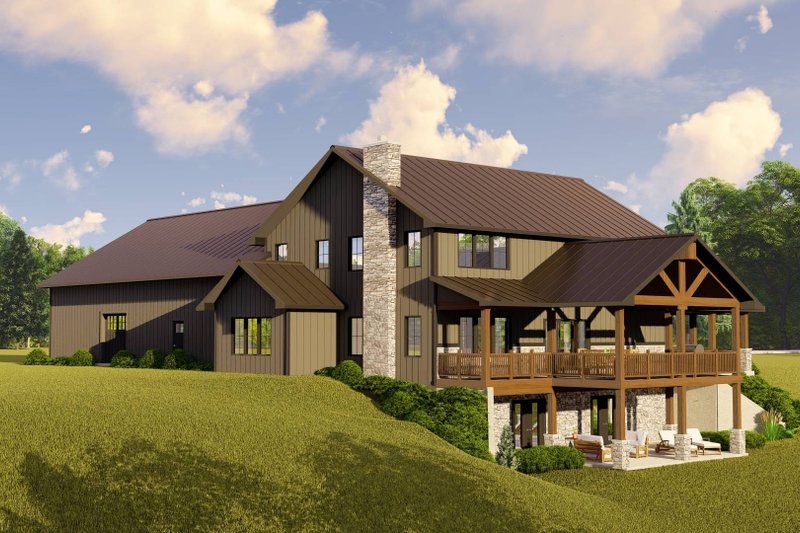 House Blueprint - Exterior - Rear Elevation for Barndominium House Plan #1064-197 - 3 bed, 3.5 bath