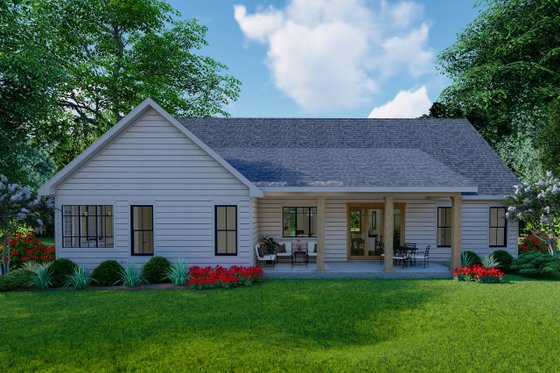 Exterior - Rear Elevation for Craftsman House Plan #406-9673 - 3 bed, 2.5 bath