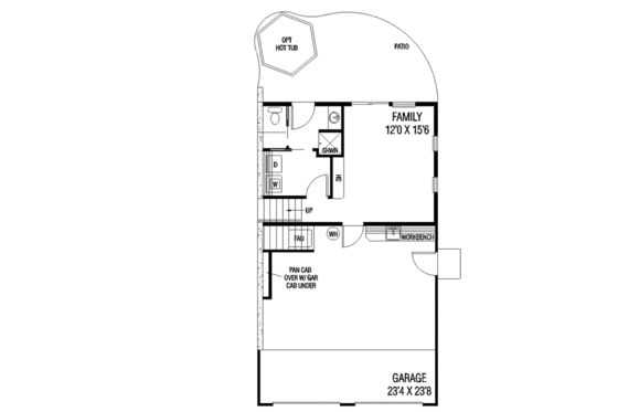 Floor Plan - Lower Floor for Traditional House Plan #60-103 - 3 bed, 3 bath