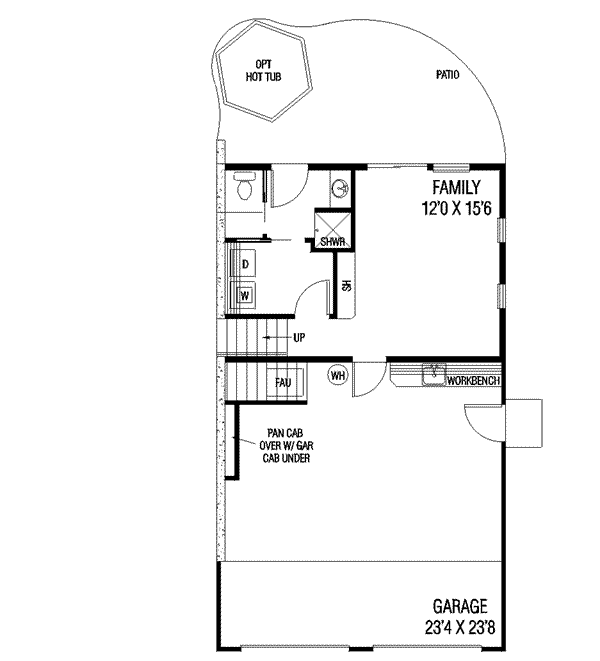 House Design - Traditional Floor Plan - Lower Floor Plan #60-103