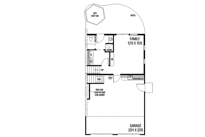 Home Plan - Floor Plan - Lower Floor for Traditional House Plan #60-103 - 3 bed, 3 bath