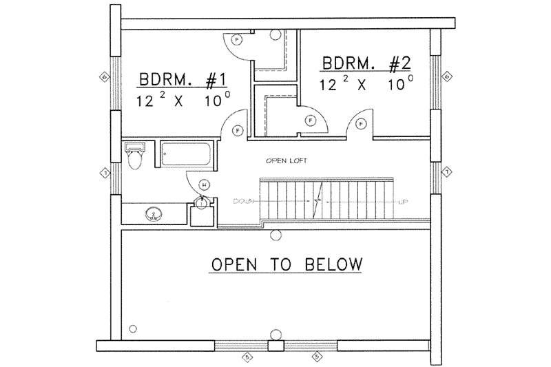 Home Plan - Floor Plan - Upper Floor for Log House Plan #117-413 - 4 bed, 2.5 bath