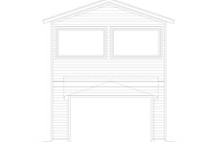 Exterior - Rear Elevation for Craftsman House Plan #932-376, 1 bath