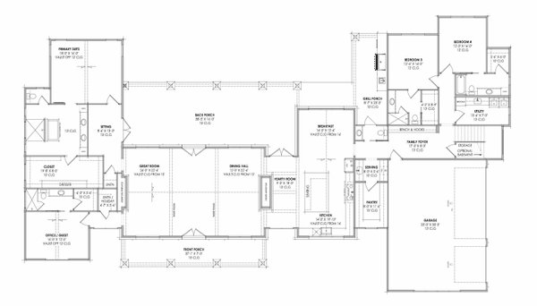 Dream House Plan - Floor Plan - Main Floor for Country House Plan #1096-208 - 4 bed, 5.5 bath