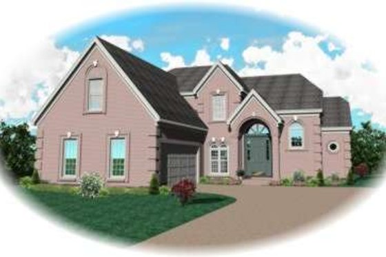 Exterior - Front Elevation for European House Plan #81-1048 - 3 bed, 2.5 bath