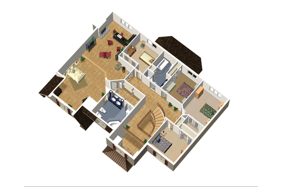 Floor Plan - Upper Floor 1 for European House Plan #25-4715 - 5 bed, 2 bath