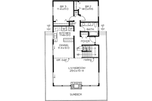 Floor Plan - Main Floor for Cottage House Plan #126-109 - 3 bed, 2 bath