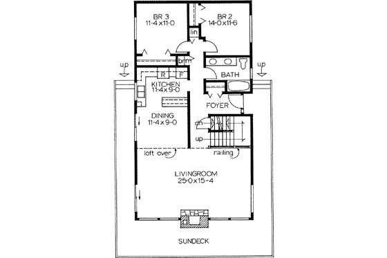 Floor Plan - Main Floor for Cottage House Plan #126-109 - 3 bed, 2 bath