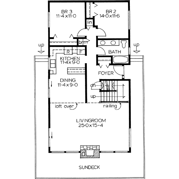 House Blueprint - Cottage Floor Plan - Main Floor Plan #126-109