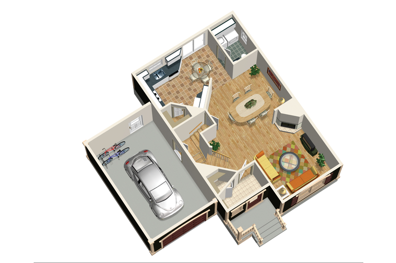 Architectural House Design - Floor Plan - Main Floor 1 for Traditional House Plan #25-4558 - 3 bed, 1 bath