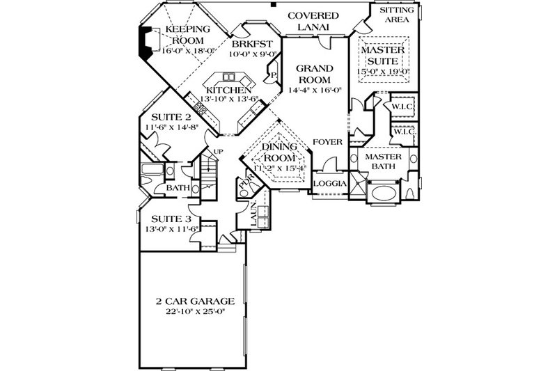 Home Plan - Floor Plan - Main Floor for Traditional House Plan #453-31 - 3 bed, 2.5 bath