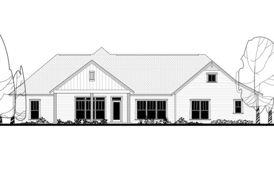 Exterior - Rear Elevation for Craftsman House Plan #430-158 - 4 bed, 3.5 bath