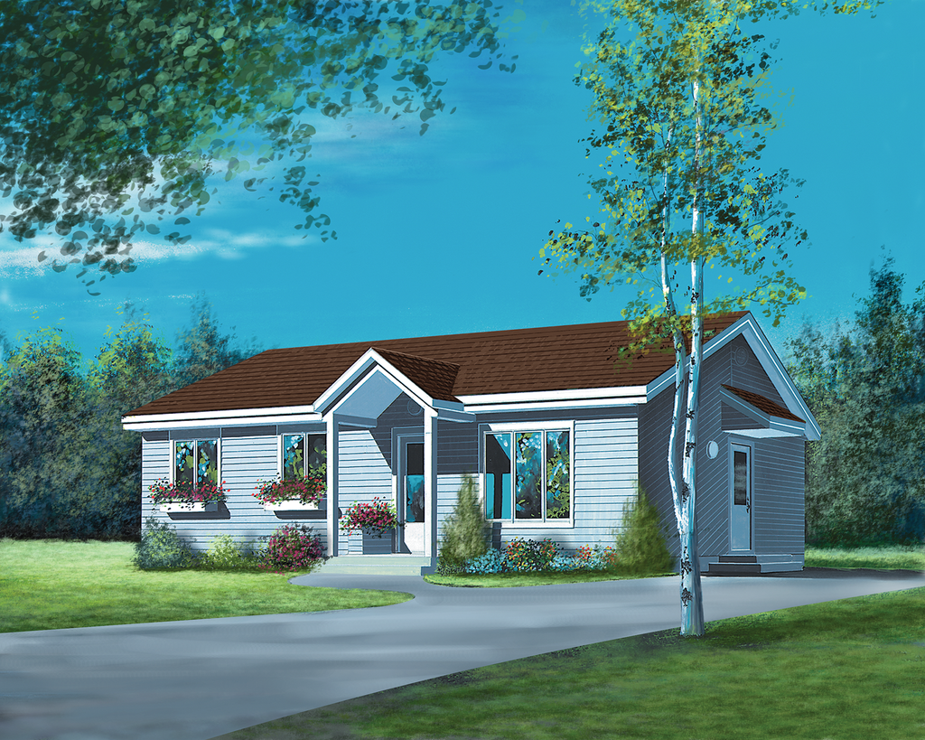 Country Style House Plan - 3 Beds 1 Baths 1200 Sq/Ft Plan #25-4843