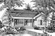 Country Style House Plan - 2 Beds 2 Baths 1010 Sq/Ft Plan #329-146 