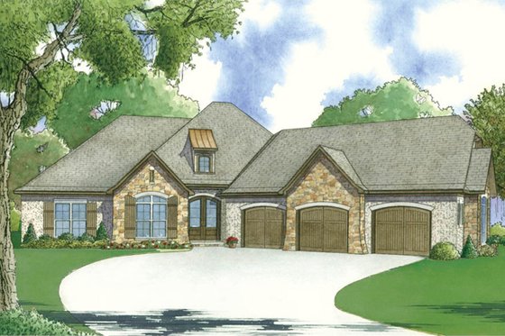 Exterior - Front Elevation 4 for European House Plan #923-56 - 4 bed, 2 bath
