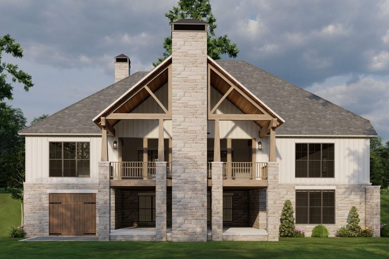 Dream House Plan - Exterior - Rear Elevation for Craftsman House Plan #923-364 - 3 bed, 3.5 bath