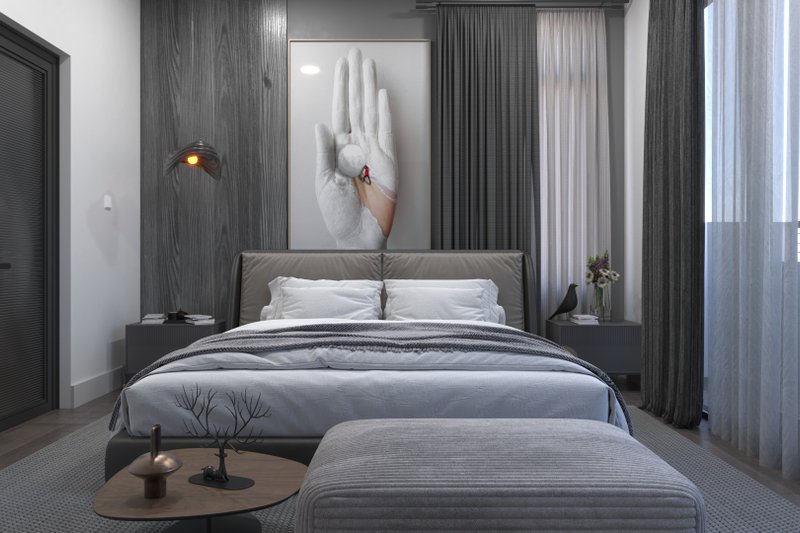 Architectural House Design - Interior - Master Bedroom for Modern House Plan #1112-12 - 3 bed, 3.5 bath