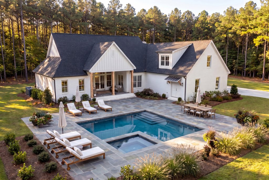Exterior - Rear Elevation 1 for Farmhouse House Plan #430-438 - 3 bed, 3.5 bath