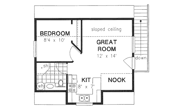 House Blueprint - Bungalow Floor Plan - Upper Floor Plan #18-4527