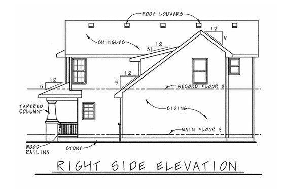 Exterior - Other Elevation 1 for Craftsman House Plan #20-1213 - 3 bed, 2.5 bath