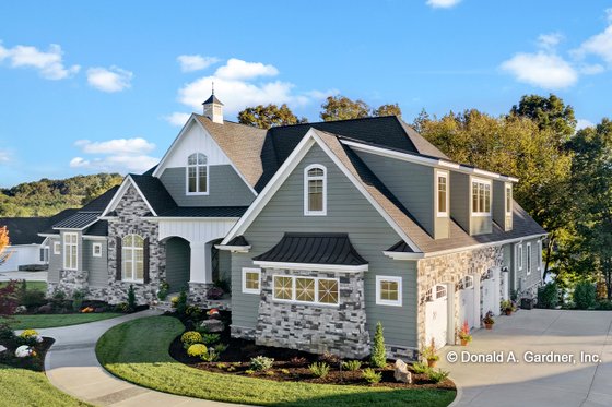 Exterior - Front Elevation 3 for Traditional House Plan #929-1042 - 5 bed, 5 bath