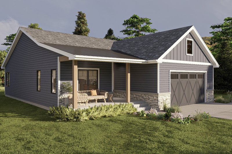 House Blueprint - Exterior - Other Elevation 1 for Modern House Plan #455-419 - 3 bed, 2 bath