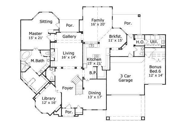 European Floor Plan - Main Floor Plan #411-808