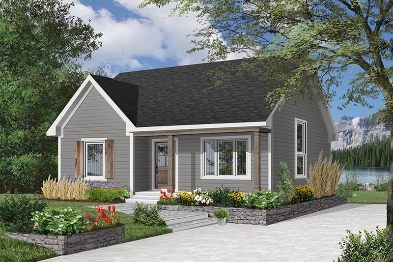 Home Plan - Exterior - Front Elevation 7 for Cottage House Plan #23-609 - 2 bed, 1 bath