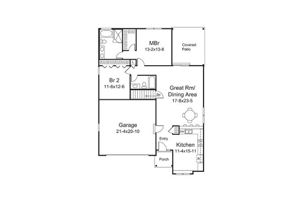 Architectural House Design - Ranch Floor Plan - Main Floor Plan #57-647