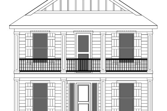 Exterior - Front Elevation 3 for Colonial House Plan #1073-34 - 4 bed, 2.5 bath