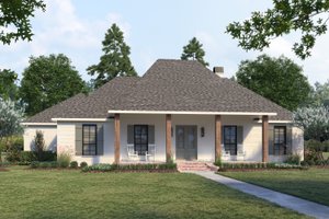 Southern Exterior - Front Elevation Plan #1074-37