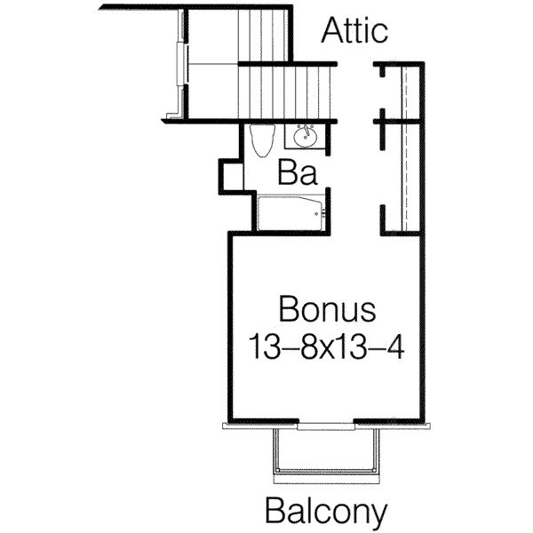 House Blueprint - European Floor Plan - Upper Floor Plan #15-274