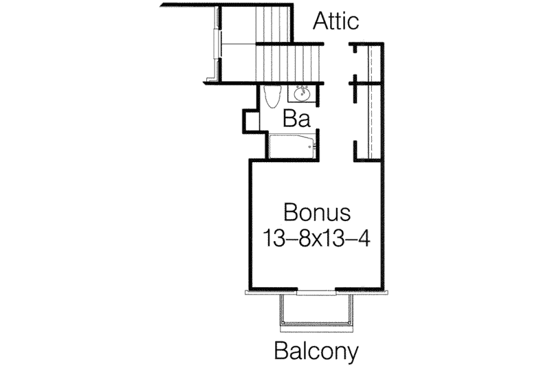House Blueprint - Floor Plan - Upper Floor for European House Plan #15-274 - 4 bed, 3 bath