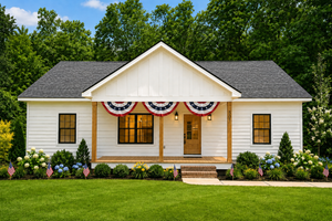 Architectural House Design - Exterior - Front Elevation for Farmhouse House Plan #44-292 - 3 bed, 2 bath