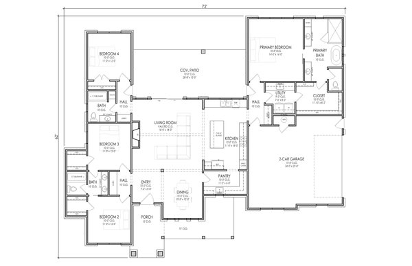 House Blueprint - Farmhouse Floor Plan - Main Floor Plan #1119-6